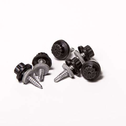 Screws for Light Gauge Steel - 25mm - Qty 100 - Moulded Head - Black