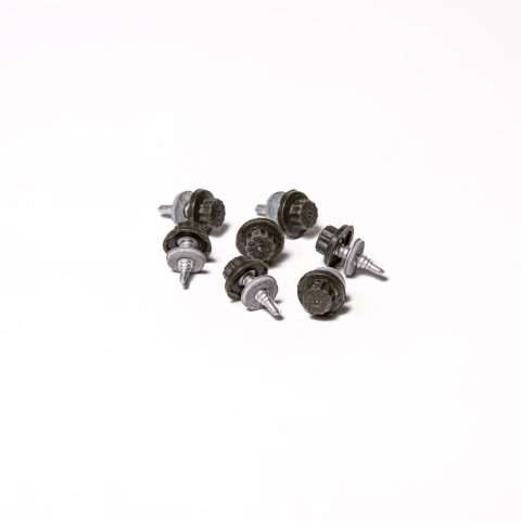 Stitching Screws - 22mm - Qty 100 - Moulded Head - Juniper Green