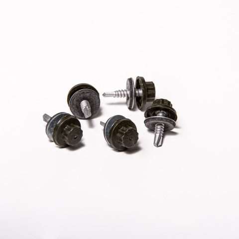 Screws for Light Gauge Steel - 25mm - Qty 100 - Moulded Head - Juniper Green