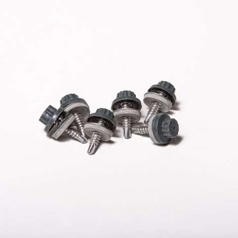 Screws for Light Gauge Steel - 25mm - Qty 100 - Moulded Head - Merlin Grey