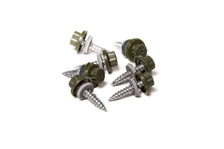 Screws for Timber - 32mm - Qty 100 - Moulded Head - Olive Green