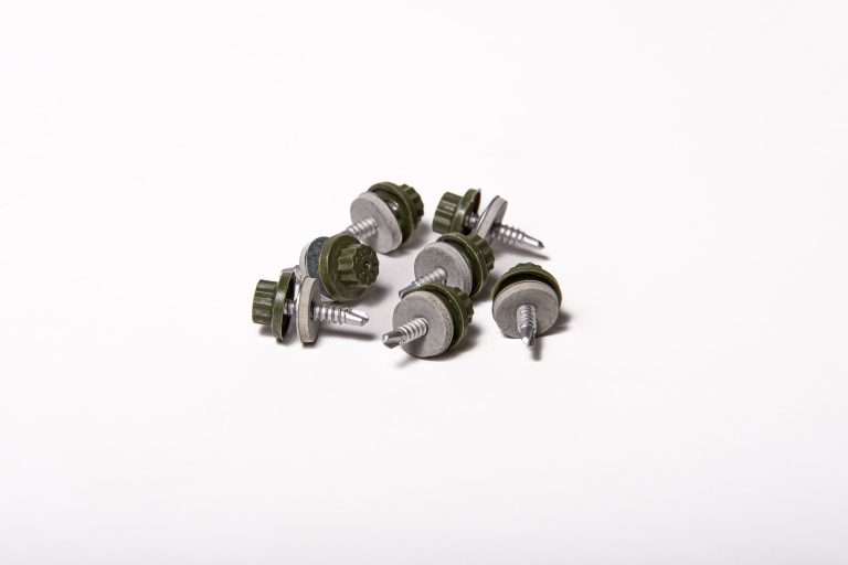 Screws for Light Gauge Steel - 25mm - Qty 100 - Moulded Head - Olive Green