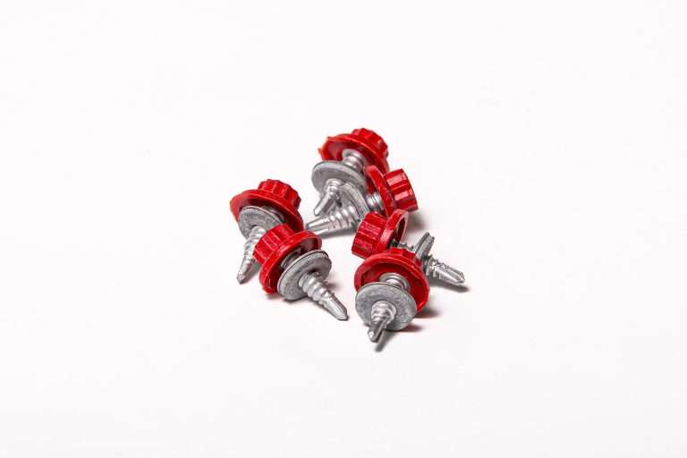Stitching Screws - 22mm - Qty 100 - Moulded Head - Poppy Red