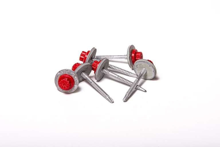 Screws for Light Gauge Steel - 65mm - Qty 100 - Moulded Head - Poppy Red