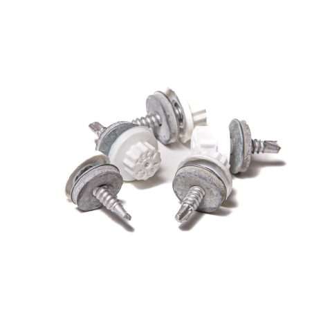 Screws for Light Gauge Steel - 25mm - Qty 100 - Moulded Head - White