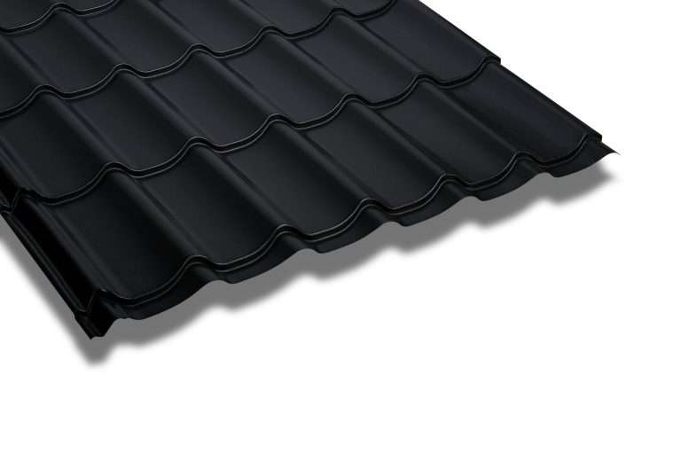 Pan Tile Effect Roof Sheet in a PVC Plastisol Coated Finish - TATA Colorcoat® - Anthracite 1950mm