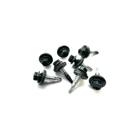 Screws for Light Gauge Steel - 25mm - Qty 100 - Powder Coated - Anthracite - Raven