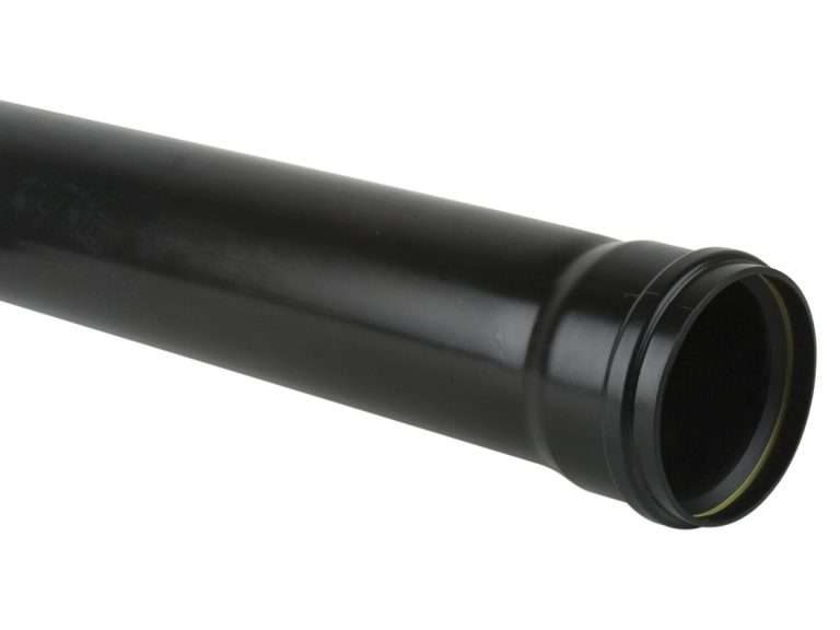 Downpipe | 110mm | Brett Martin | 3000mm | Single Socket Downpipe | Black | New | BS414