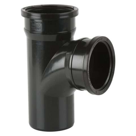 Downpipe | 110mm | Brett Martin | Double-Socket Downpipe-Branch | 92.5° | Black | New | BS417