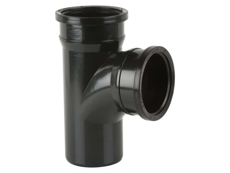 Downpipe | 110mm | Brett Martin | Double-Socket Downpipe-Branch | 92.5° | Black | New | BS417
