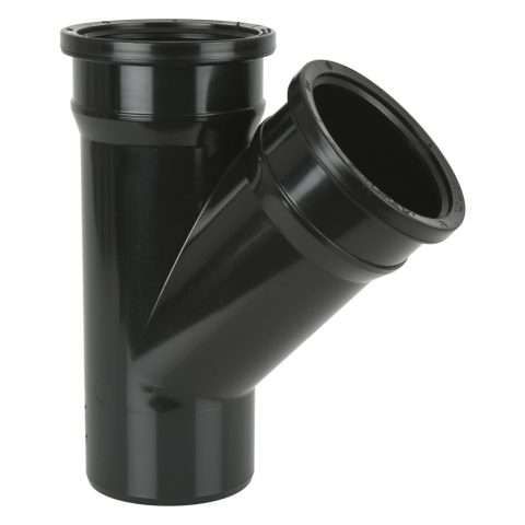 Downpipe | 110mm | Brett Martin | Double-Socket Downpipe-Branch | 135° | Black | New | BS419
